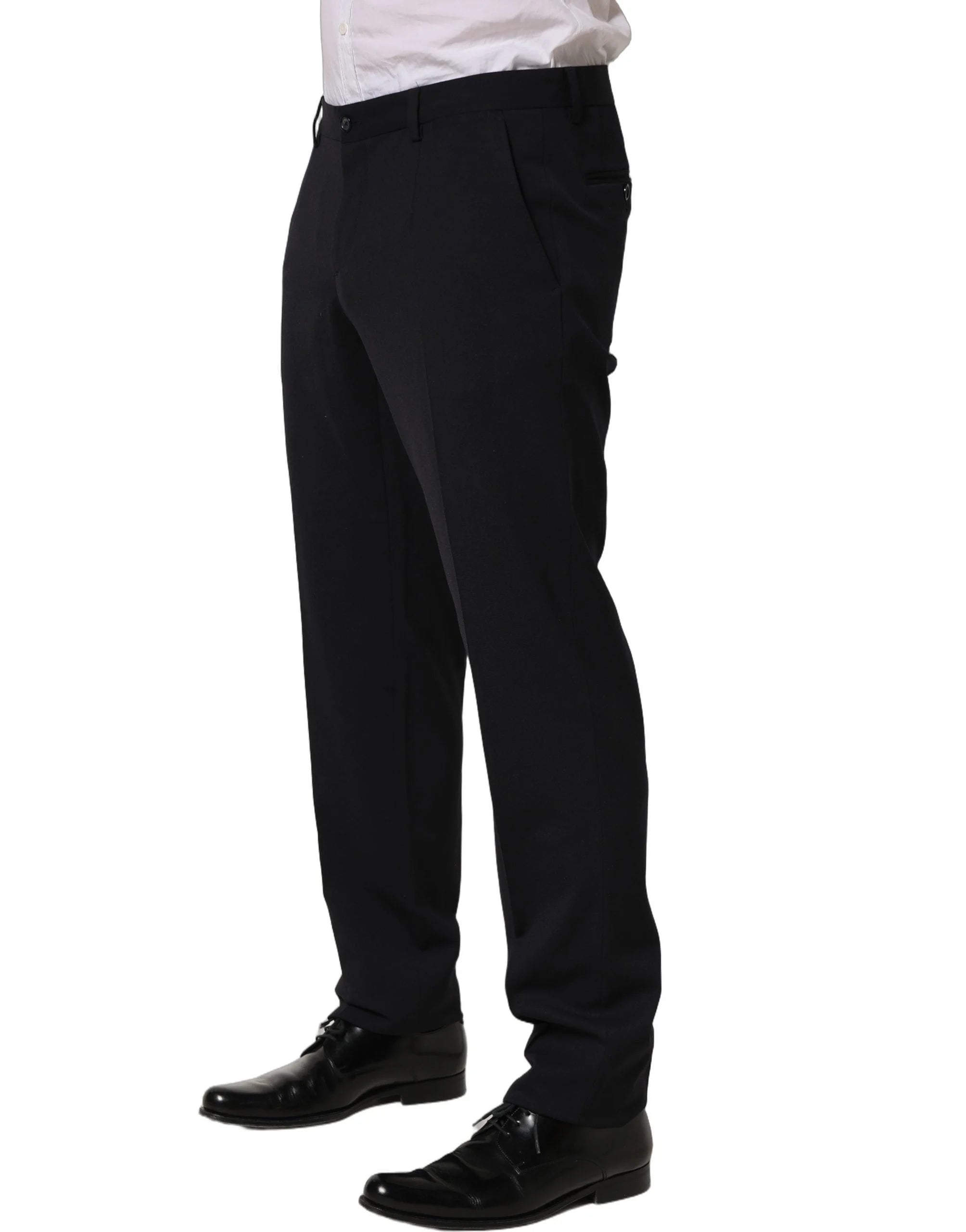 Dolce & Gabbana Black Wool Tapered Leg Dress Trouser Pants - IT50 | L