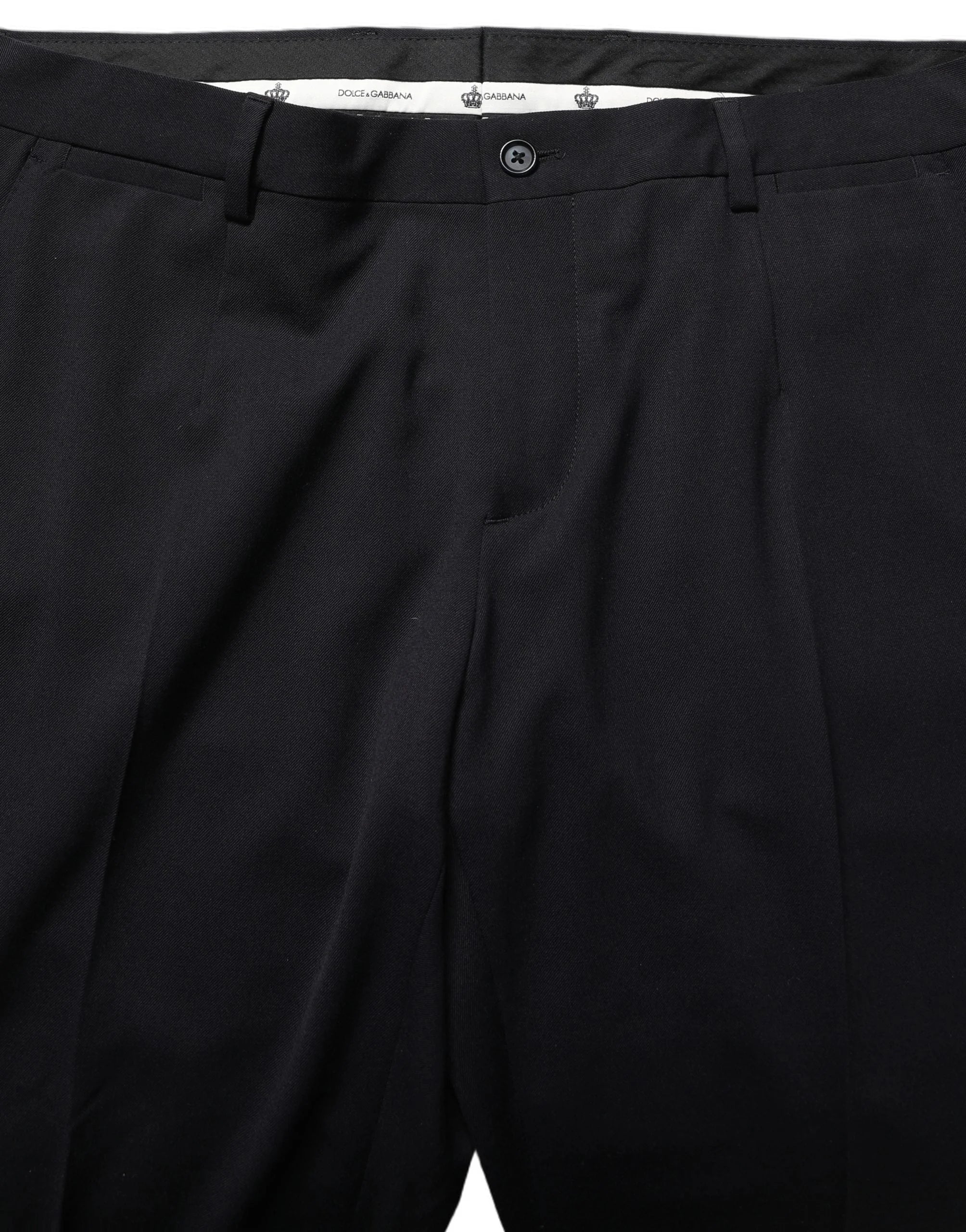 Dolce & Gabbana Black Wool Tapered Leg Dress Trouser Pants - IT50 | L