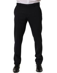 Dolce & Gabbana Black Wool Tapered Leg Dress Trouser Pants - IT50 | L