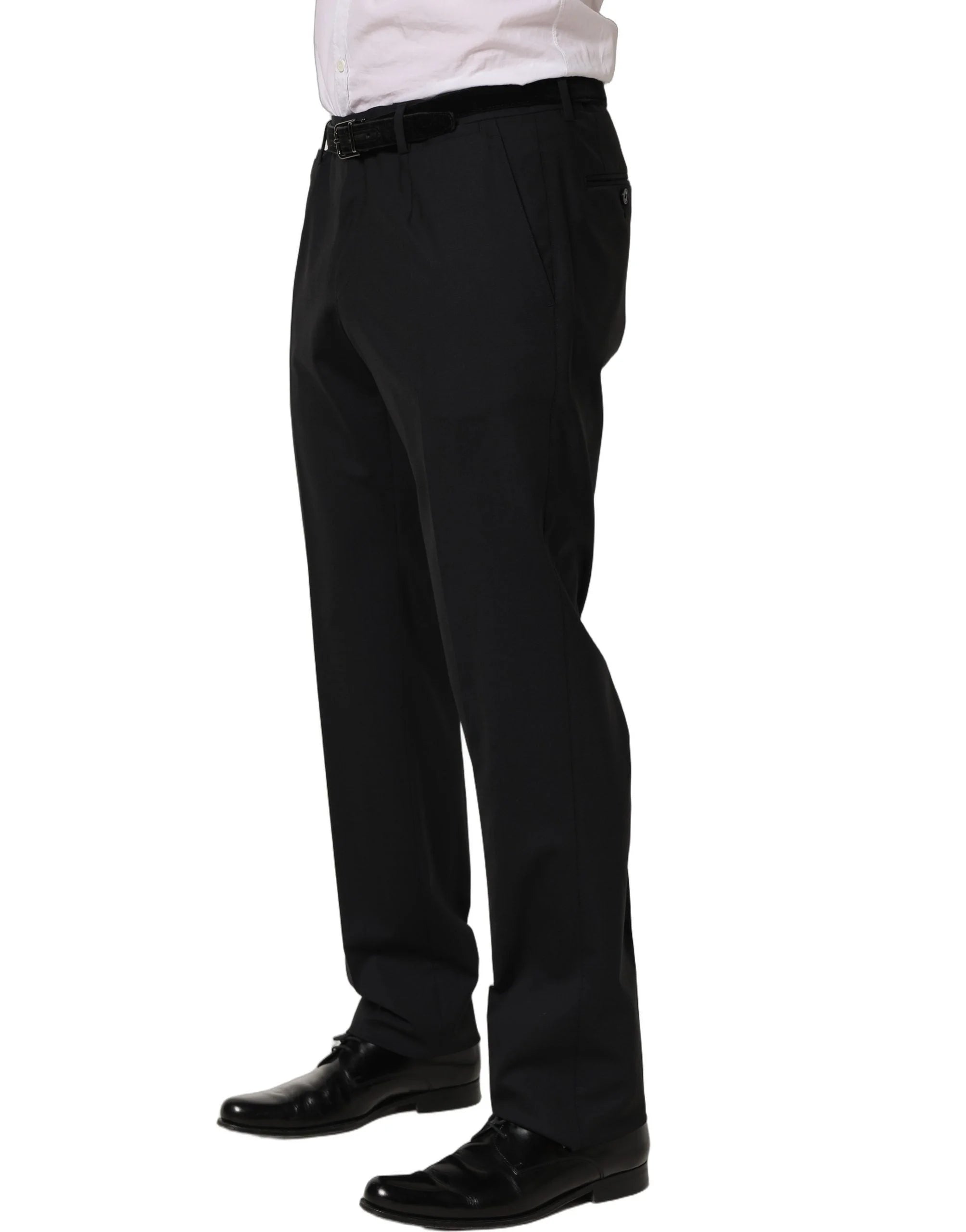 Dolce & Gabbana Black Wool Tapered Leg Dress Trouser Pants - IT52 | XL