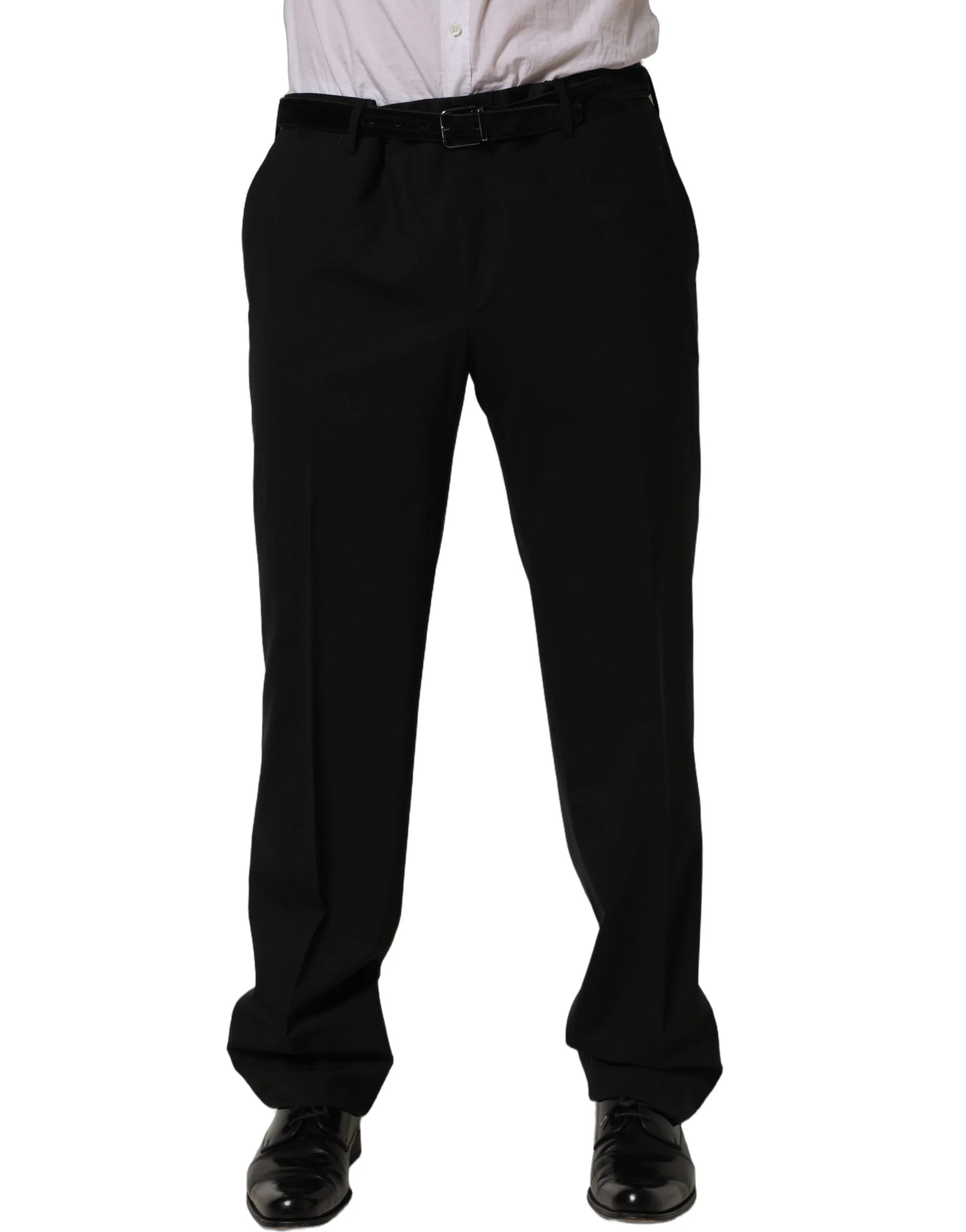 Dolce & Gabbana Black Wool Tapered Leg Dress Trouser Pants - IT54 | XL
