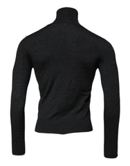 Dolce & Gabbana Black Wool Turtle Neck Men Pullover Sweater - IT52 | XL - Sweaters