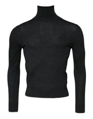 Dolce & Gabbana Black Wool Turtle Neck Men Pullover Sweater - IT52 | XL - Sweaters