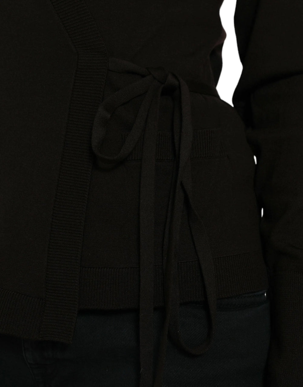 Dolce & Gabbana Black Wool V-neck Crossed Cardigan Sweater - Cardigans