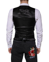 Dolce & Gabbana Black Wool Waistcoat Dress Formal Vest - IT46 | S - Vests