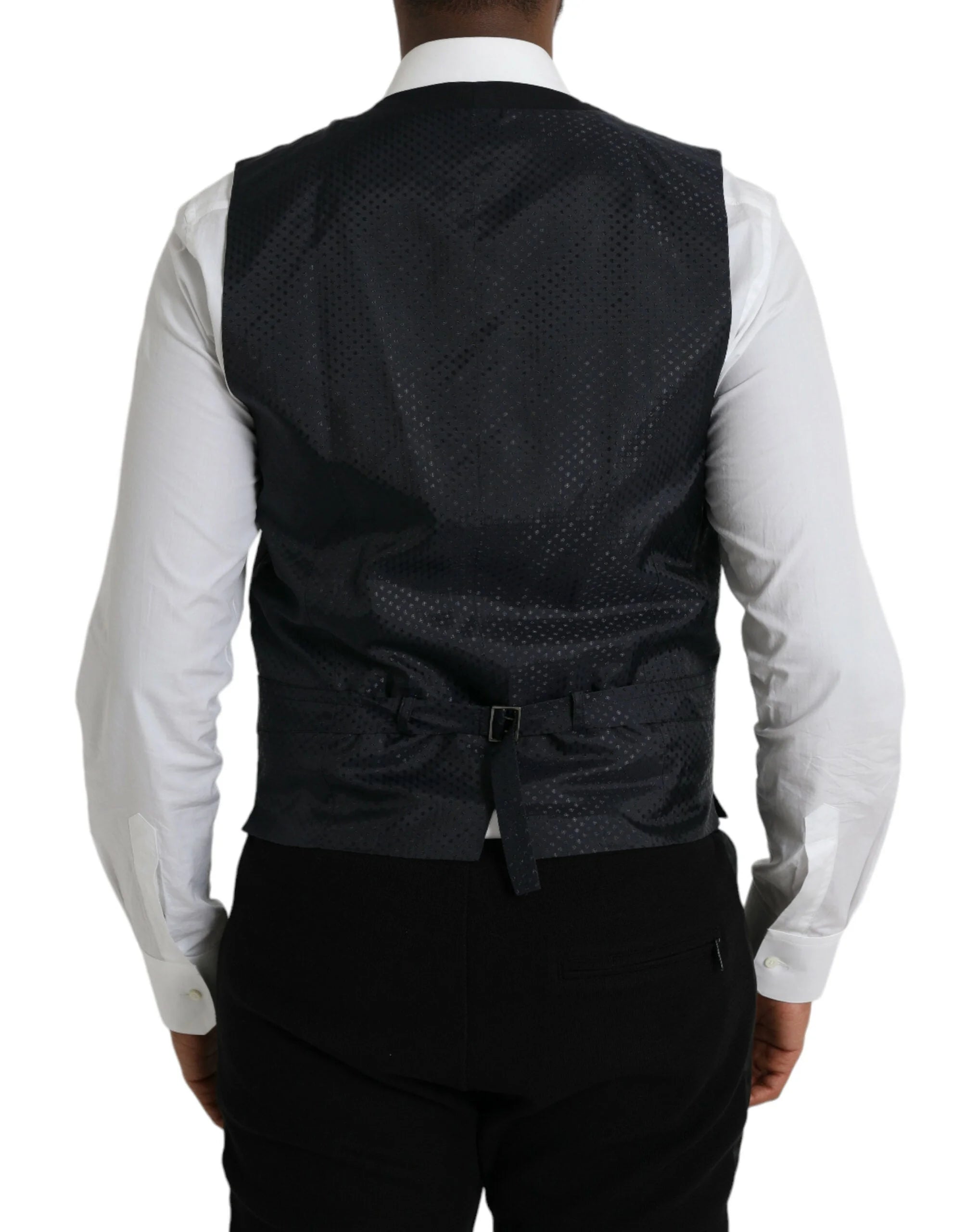 Dolce & Gabbana Black Wool Waistcoat Dress Formal Vest - IT48 | M - Vests