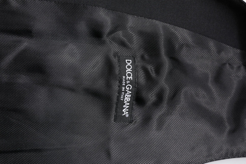 Dolce & Gabbana Black Wool Waistcoat Dress Formal Vest - IT48 | M - Vests