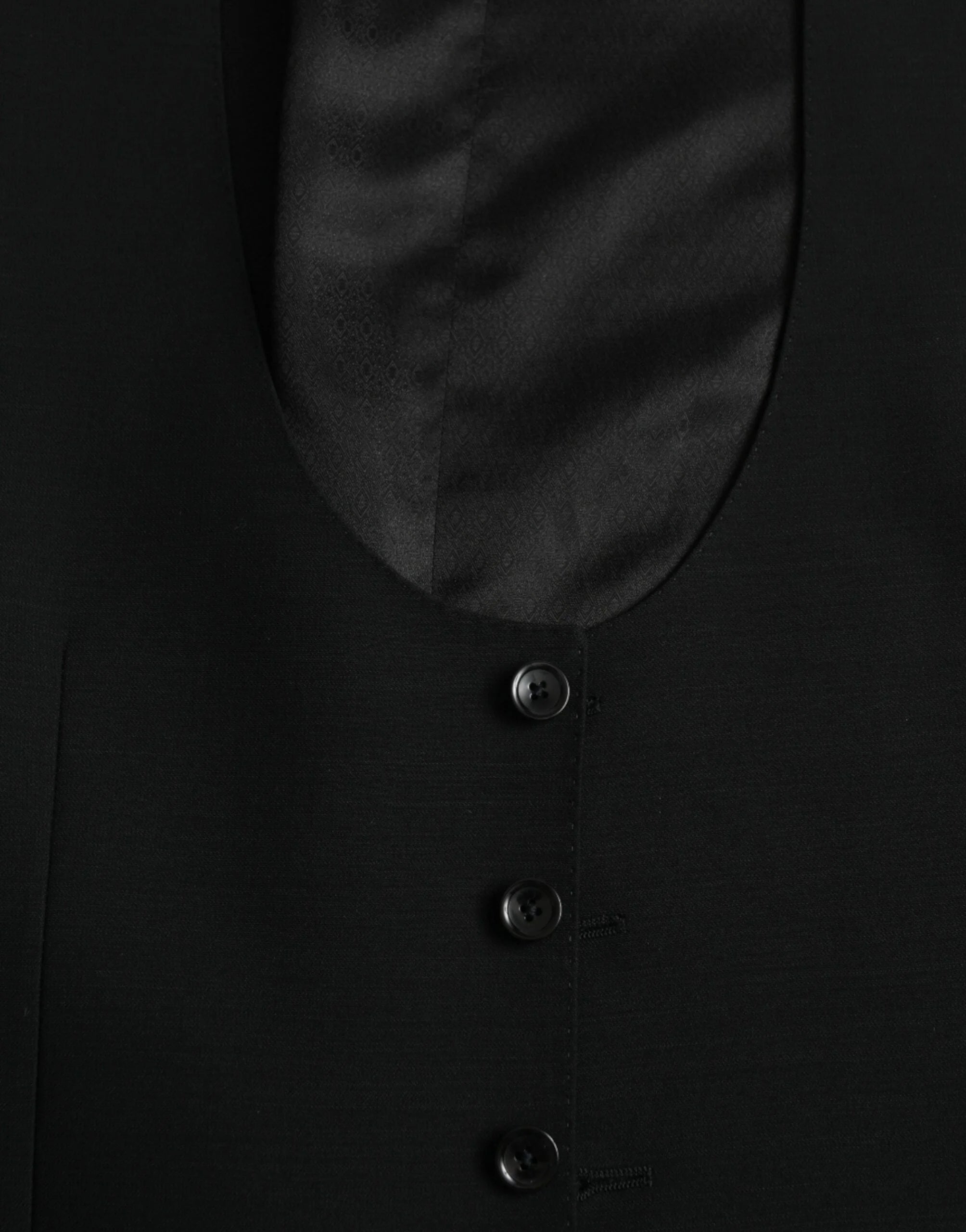 Dolce & Gabbana Black Wool Waistcoat Dress Formal Vest - IT50 | L - Vests