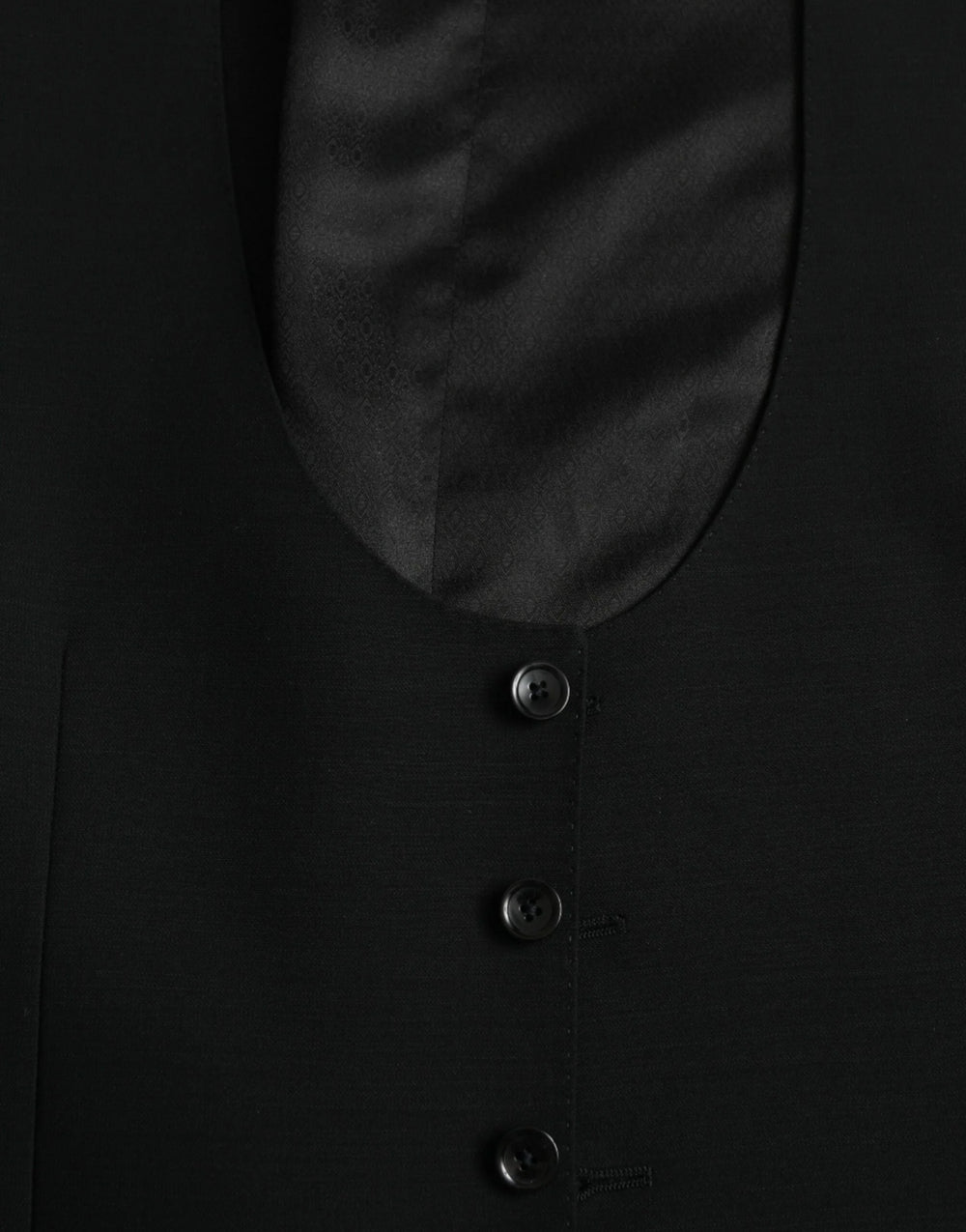 Dolce & Gabbana Black Wool Waistcoat Dress Formal Vest - IT50 | L - Vests