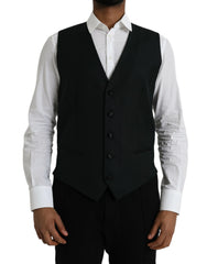 Dolce & Gabbana Black Wool Waistcoat Dress Formal Vest - IT52 | XL - Vests