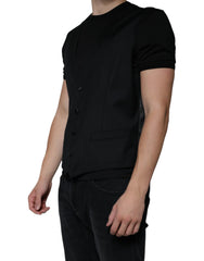 Dolce & Gabbana Black Wool Waistcoat Dress Formal Vest - IT52 | XL - Vests