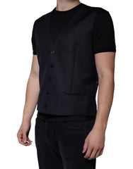 Dolce & Gabbana Black Wool Waistcoat Dress Formal Vest - IT54 | XL - Vests
