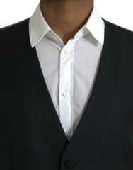 Dolce & Gabbana Black Wool Waistcoat Dress Formal Vest - IT54 | XL - Vests