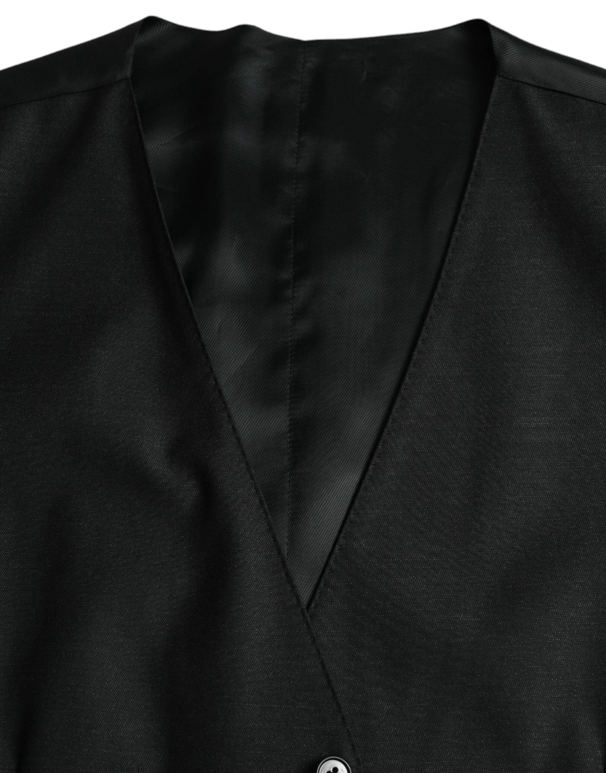 Dolce & Gabbana Black Wool Waistcoat Dress Formal Vest - IT54 | XL - Vests