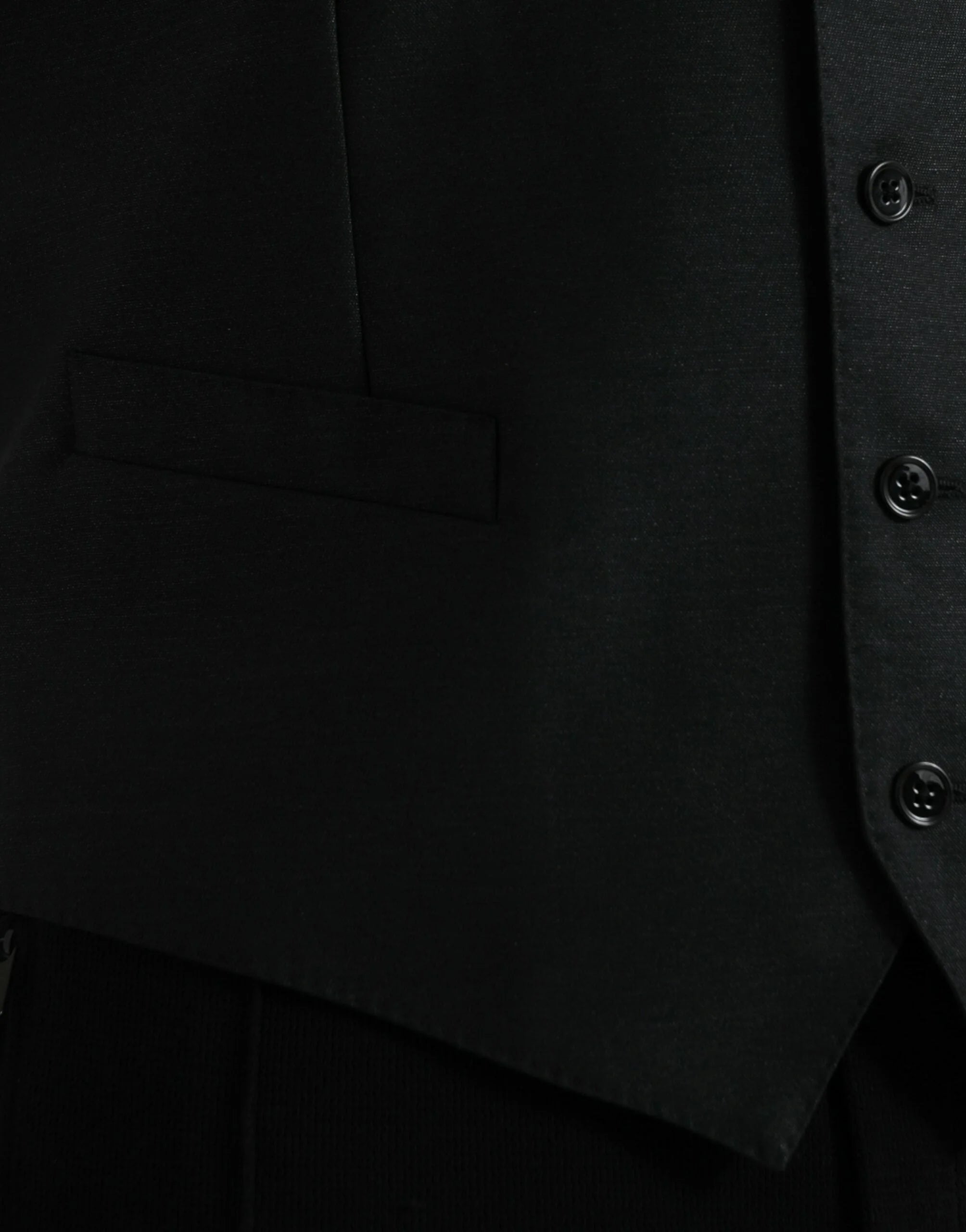 Dolce & Gabbana Black Wool Waistcoat Dress Formal Vest - IT54 | XL - Vests