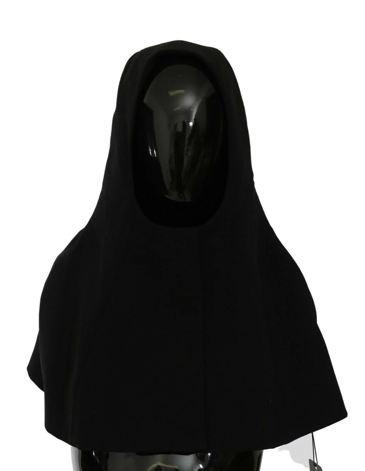 Dolce & Gabbana Black Wool Whole Head Hooded Scarf Hat - 57 cm|S - Scarves & Shawls