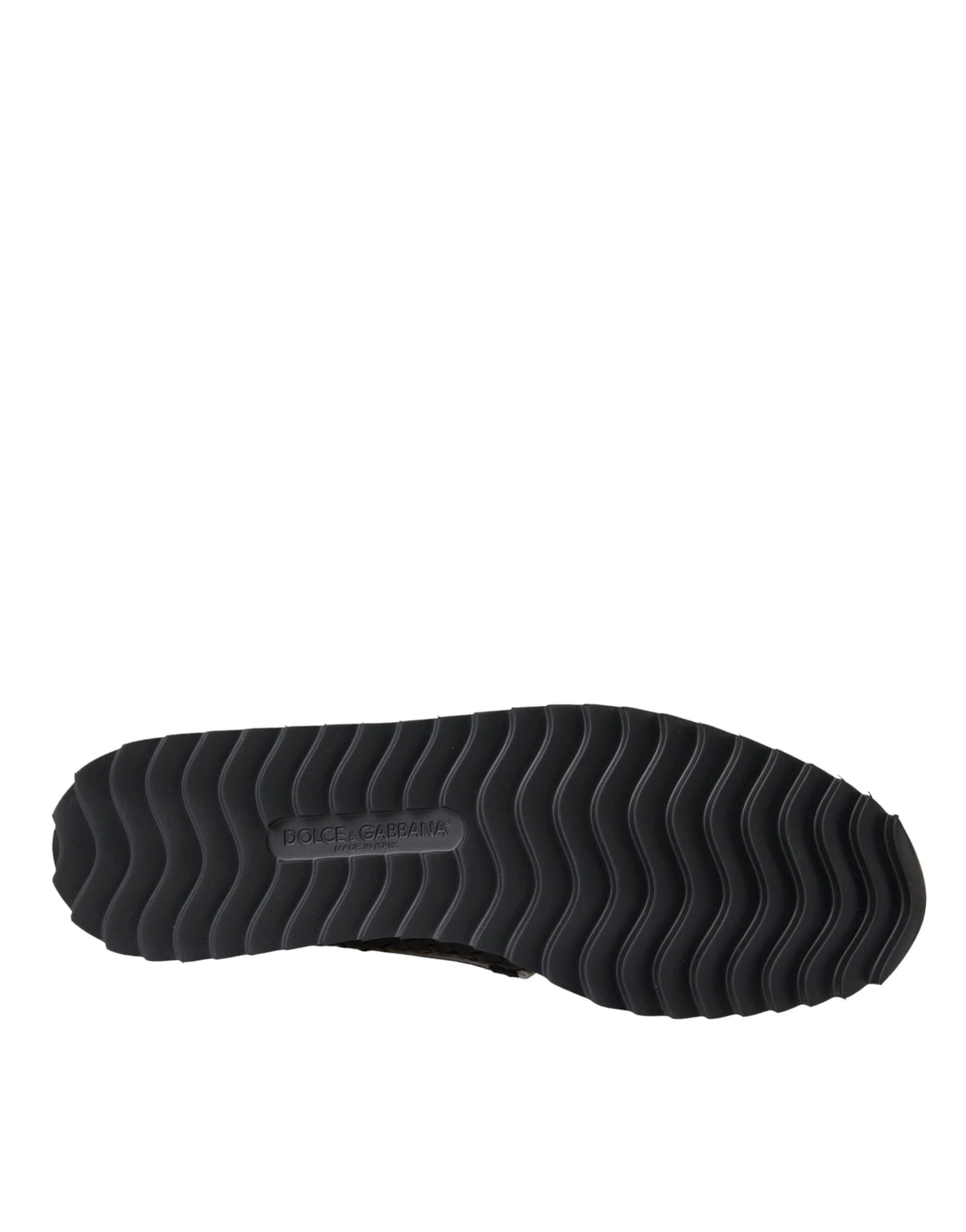 Dolce & Gabbana Black Woven Buffalo Leather Men Loafers Shoes - EU40/US7 - Flats