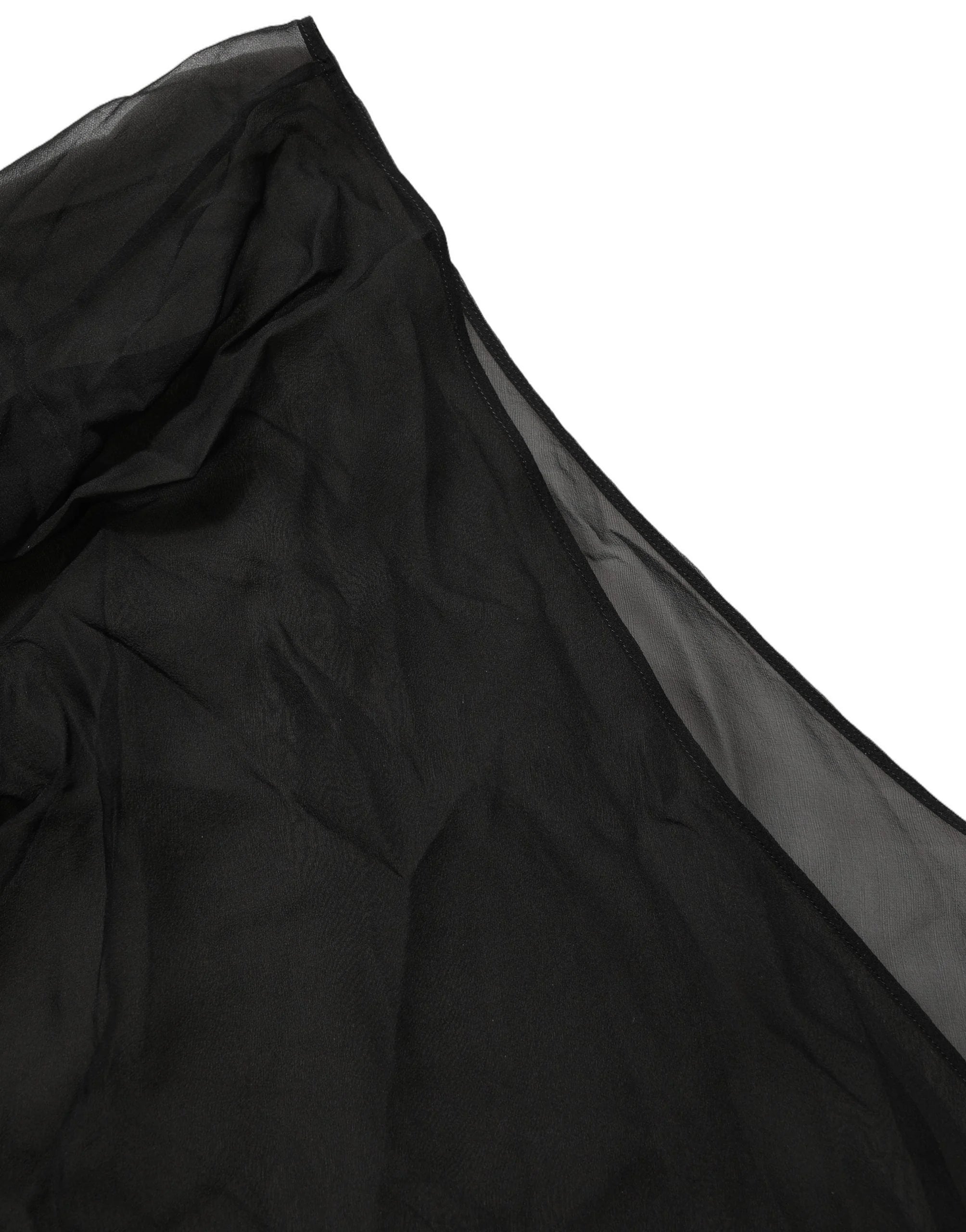 Dolce & Gabbana Black Wrap Sheer Chiffon One Shoulder Top - IT40|S