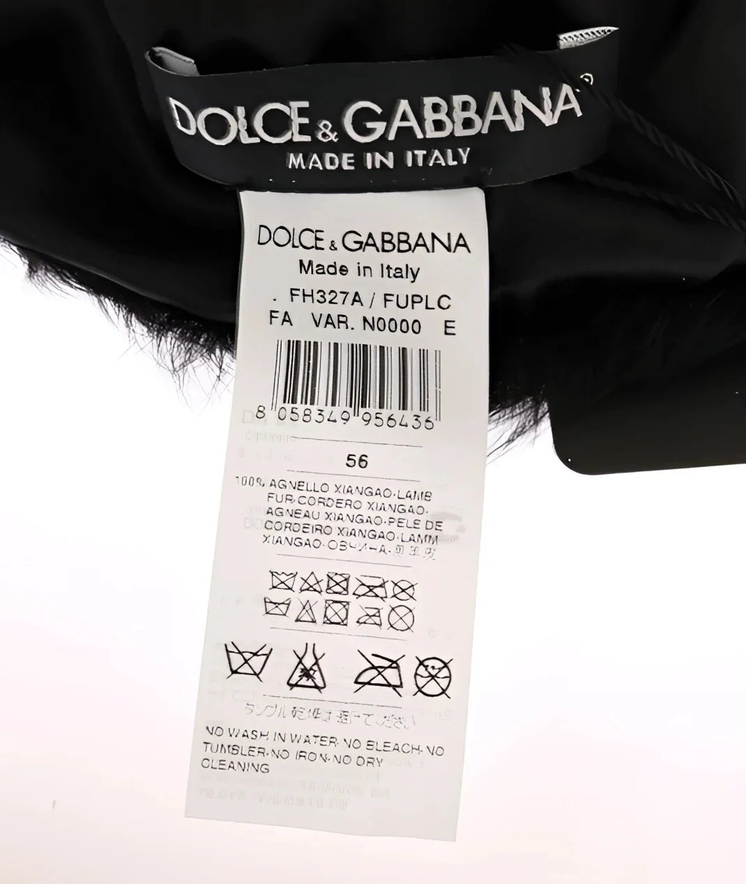 Dolce & Gabbana Black Xiangao Lamb Fur Beanie - 56 cm|XS - Beanies