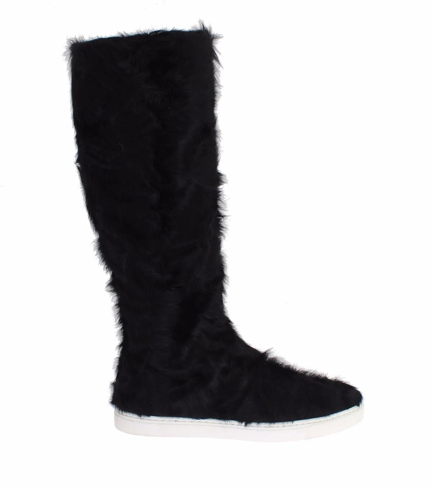 Dolce & Gabbana Black Xiangao Lamb Fur Leather Boots - EU36/US5.5