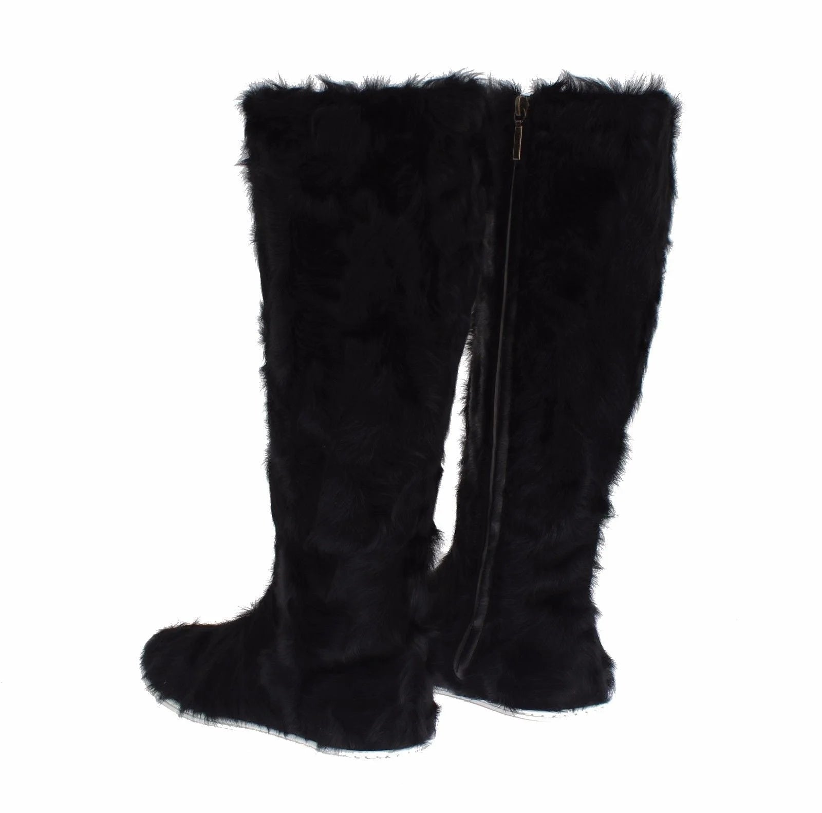 Dolce & Gabbana Black Xiangao Lamb Fur Leather Boots - EU36/US5.5