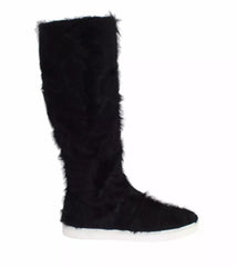 Dolce & Gabbana Black Xiangao Lamb Fur Leather Boots Shoes - EU36/US6 - Boots