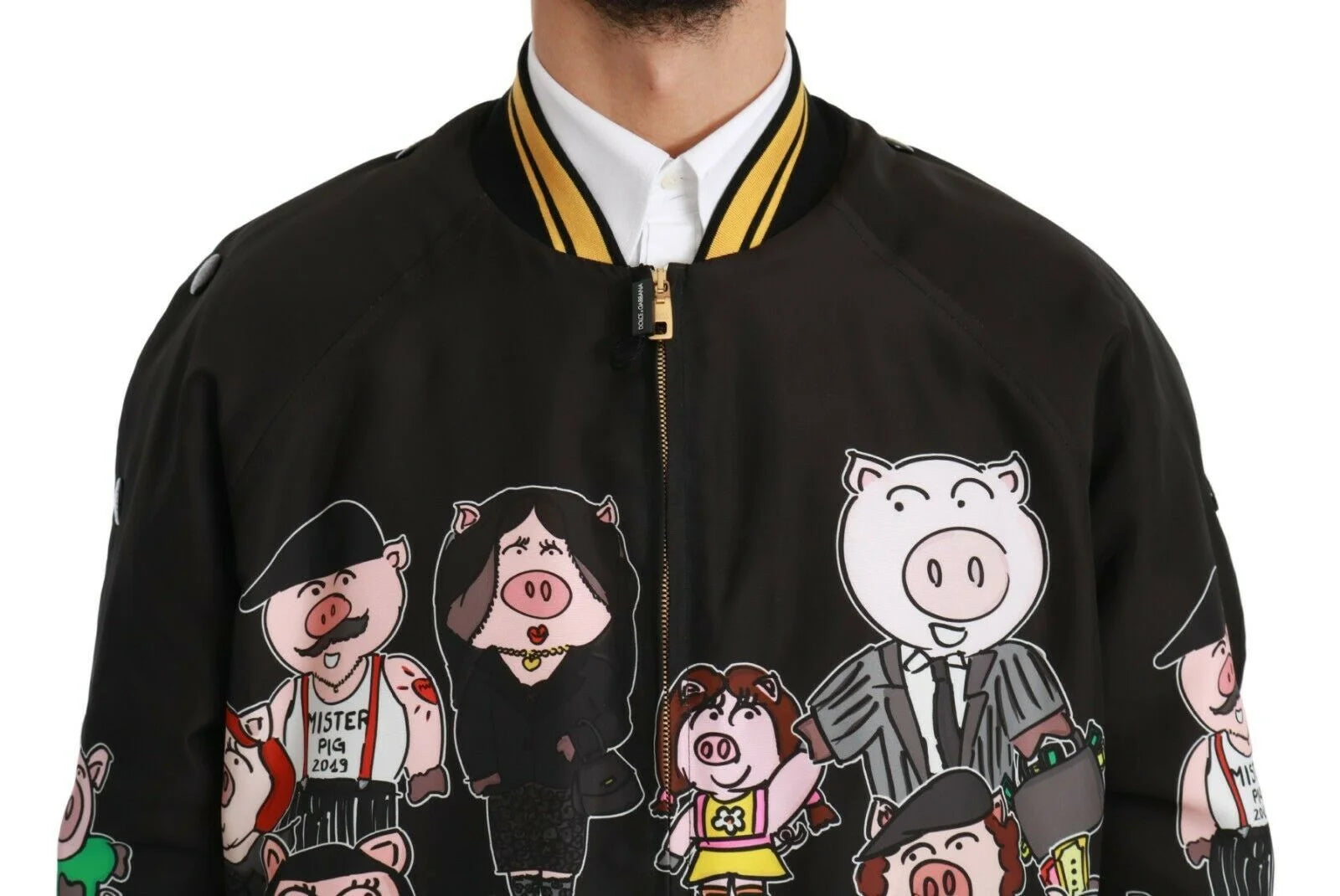 Dolce & Gabbana Black YEAR OF THE PIG Bomber Jacket - IT48 | M - Bomber Jackets