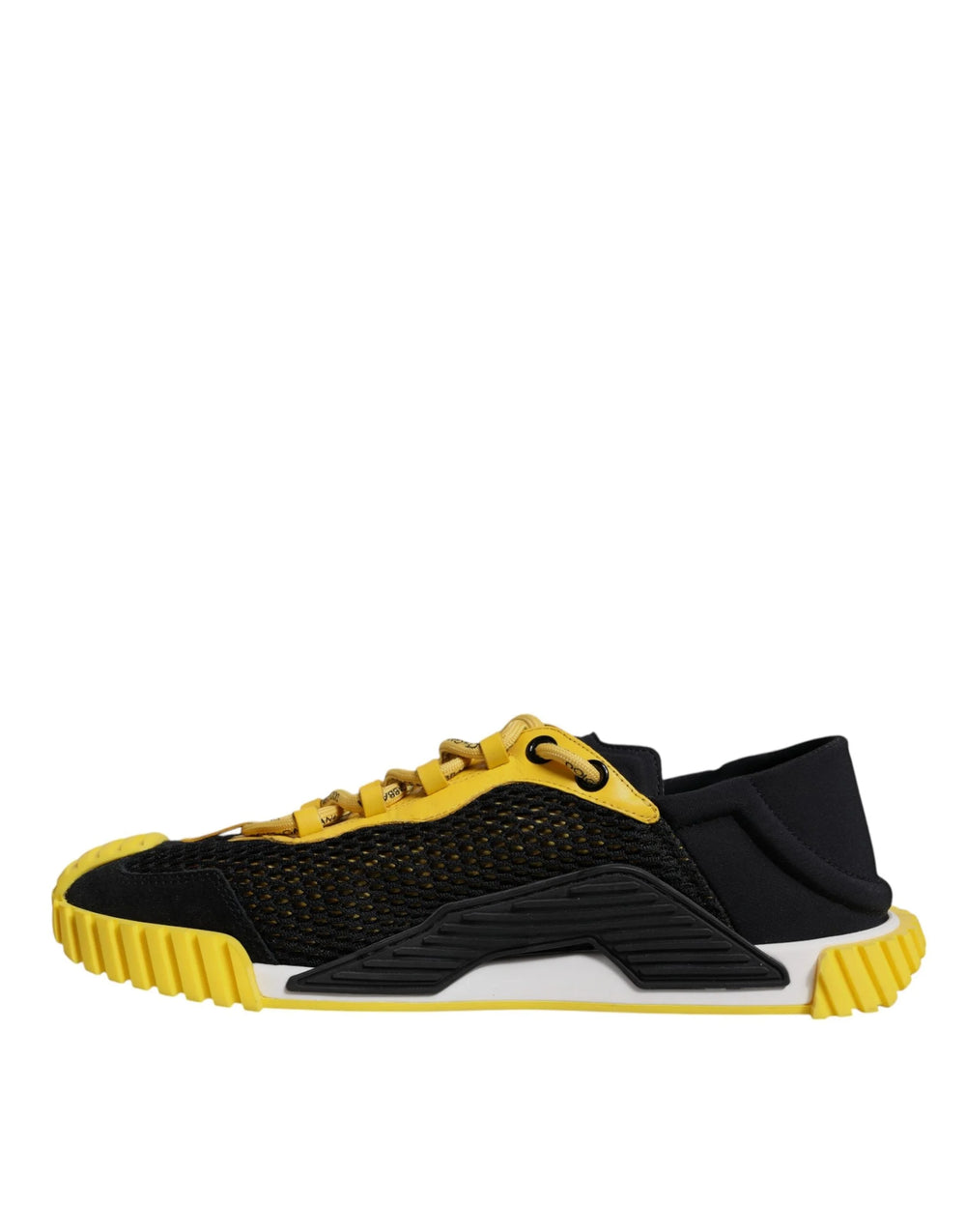 Dolce & Gabbana Black Yellow Low Top NS1 Sneakers Shoes - Sneakers