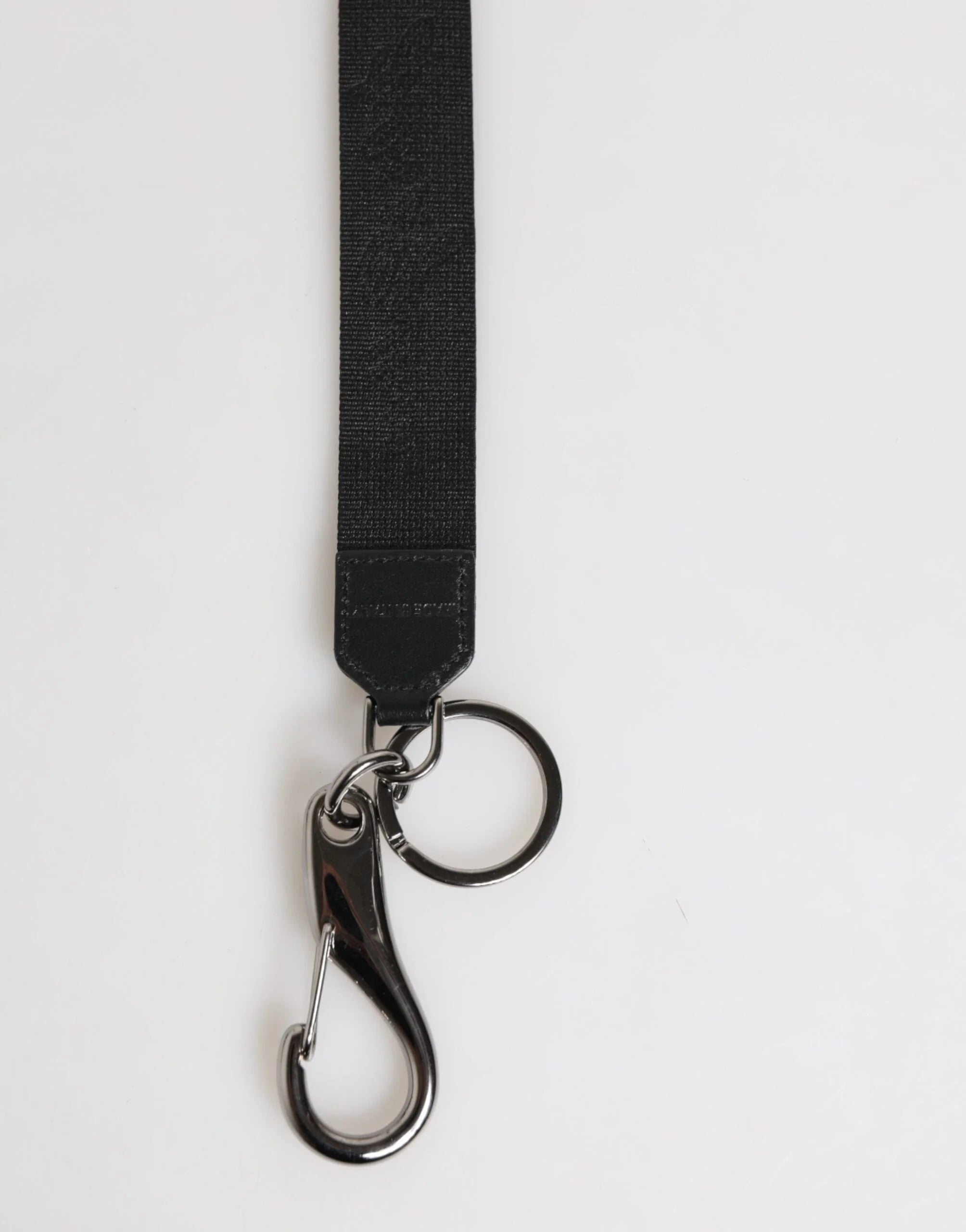 Dolce & Gabbana Black Yellow Polyester DG Logo Silver Keychain Keyring - Keychains