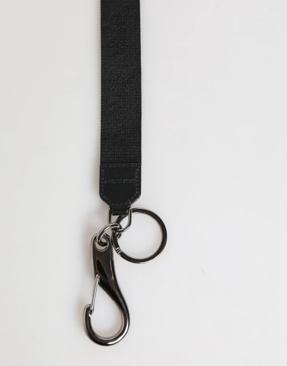 Dolce & Gabbana Black Yellow Polyester DG Logo Silver Keychain Keyring - Keychains