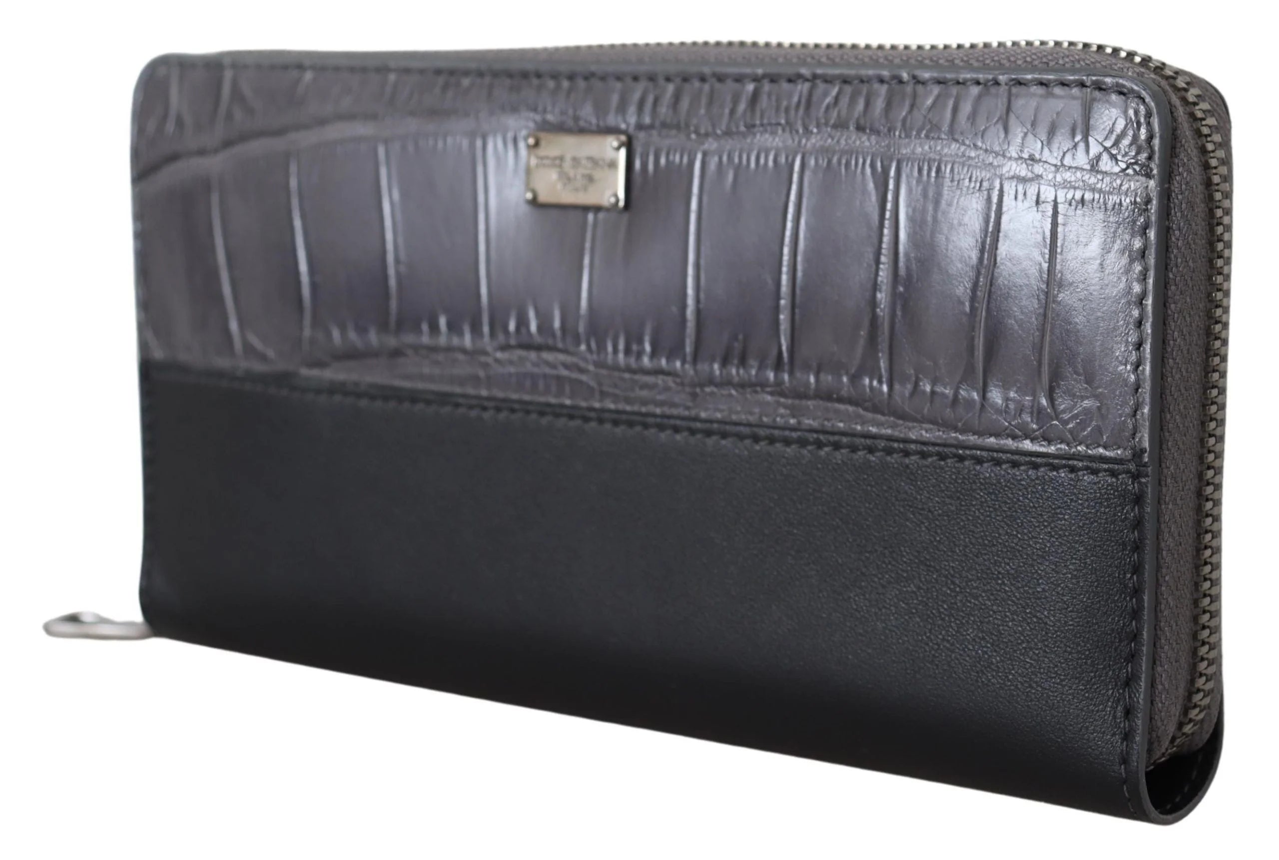 Dolce & Gabbana Black Zip Around Continental Clutch Leather Wallet - Wallets
