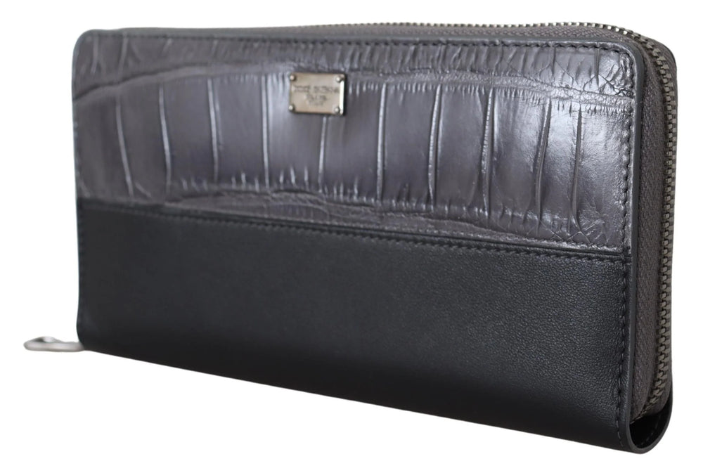 Dolce & Gabbana Black Zip Around Continental Clutch Leather Wallet - Wallets