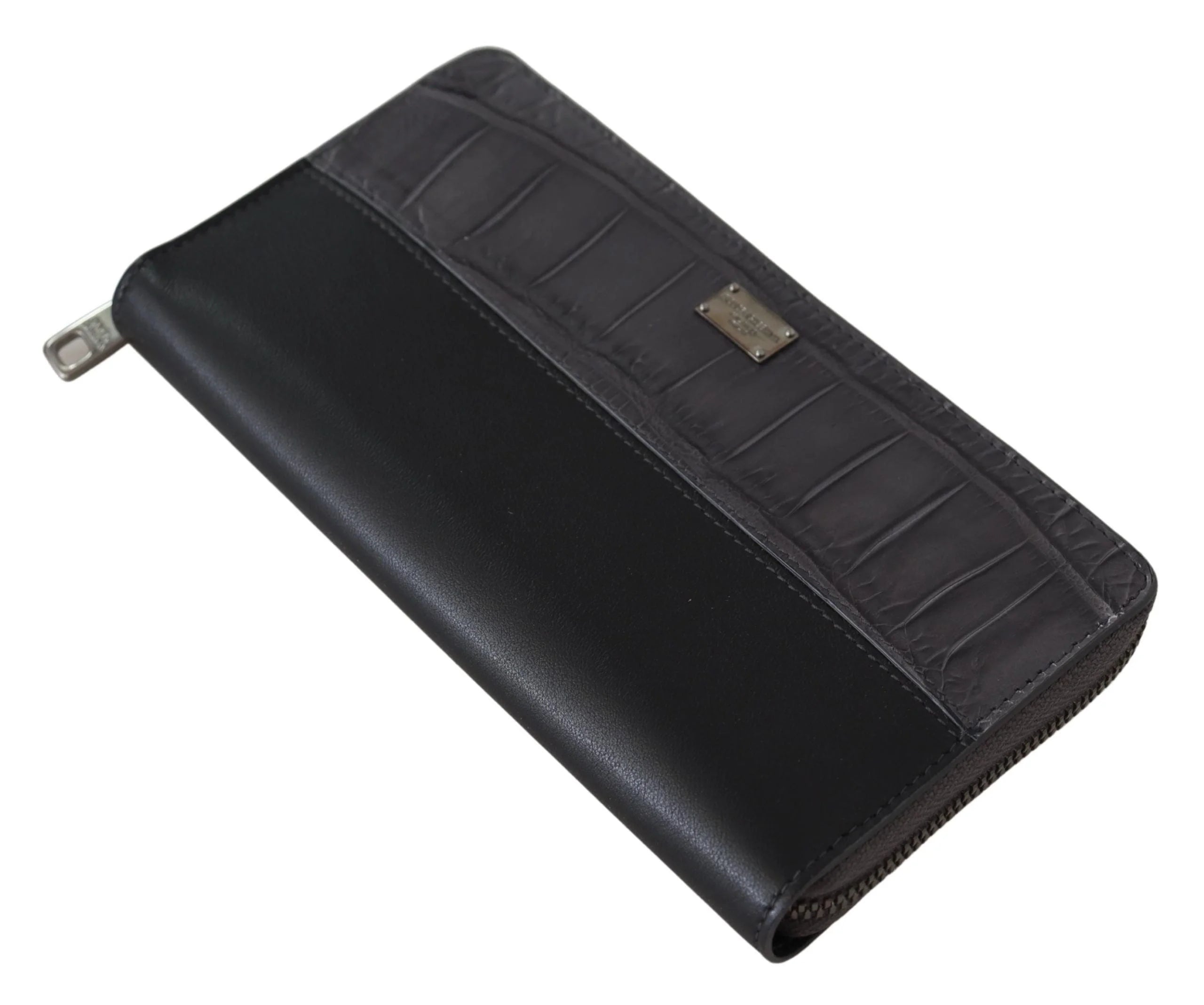 Dolce & Gabbana Black Zip Around Continental Clutch Leather Wallet - Wallets