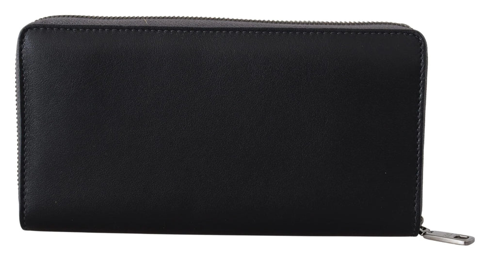 Dolce & Gabbana Black Zip Around Continental Clutch Leather Wallet - Wallets