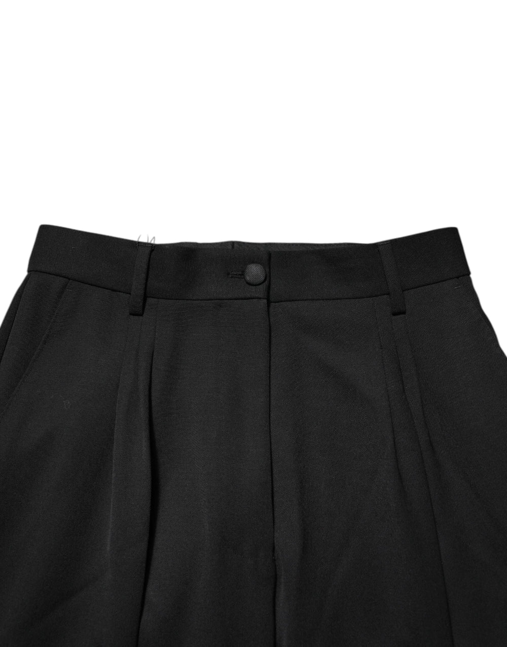Dolce & Gabbana Black Zip Detailed Wool Straight Leg Pants - IT42|M - Trousers