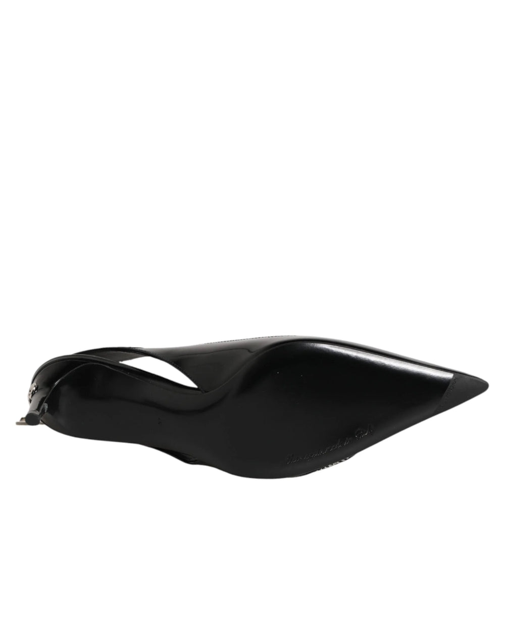 Dolce & Gabbana Black Zipper Leather Heels Slingbacks Shoes - EU37/US6.5 - Heels