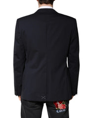Dolce & Gabbana Blazer MARTINI Dark Blue Wool SingleBreasted Blazer - IT48 | M