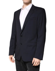 Dolce & Gabbana Blazer MARTINI Dark Blue Wool SingleBreasted Blazer - IT48 | M