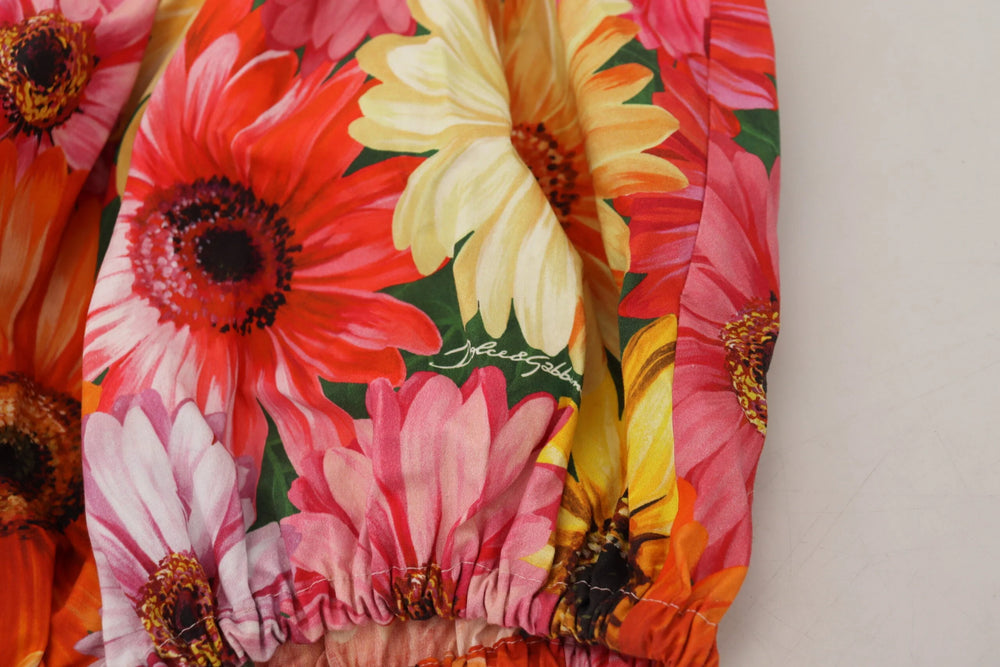 Dolce & Gabbana Blouse Cropped Floral Cotton Tank Top - IT40|S - Tank Tops