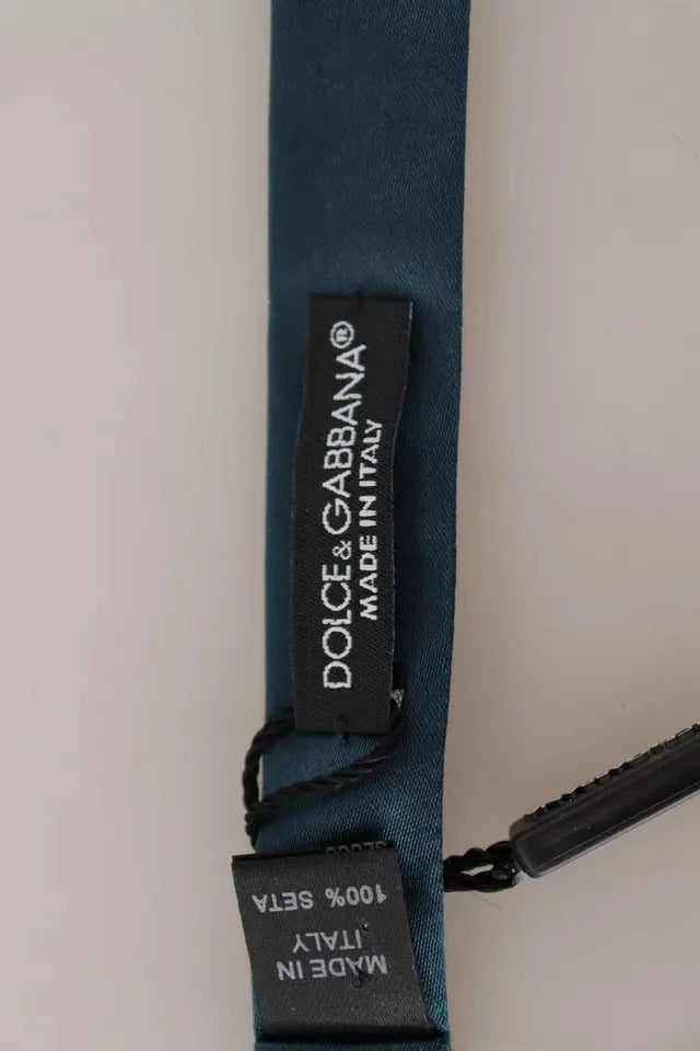 Dolce & Gabbana Blue 100% Silk Adjustable Neck Bow Tie Mens - Neckties