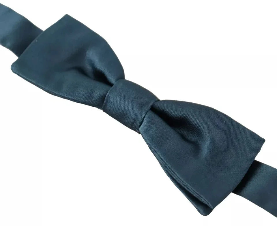 Dolce & Gabbana Blue 100% Silk Adjustable Neck Bow Tie Mens - Neckties