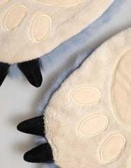 Dolce & Gabbana Blue Acrylic Knitted Fur Wrist Mitten Gloves - One Size