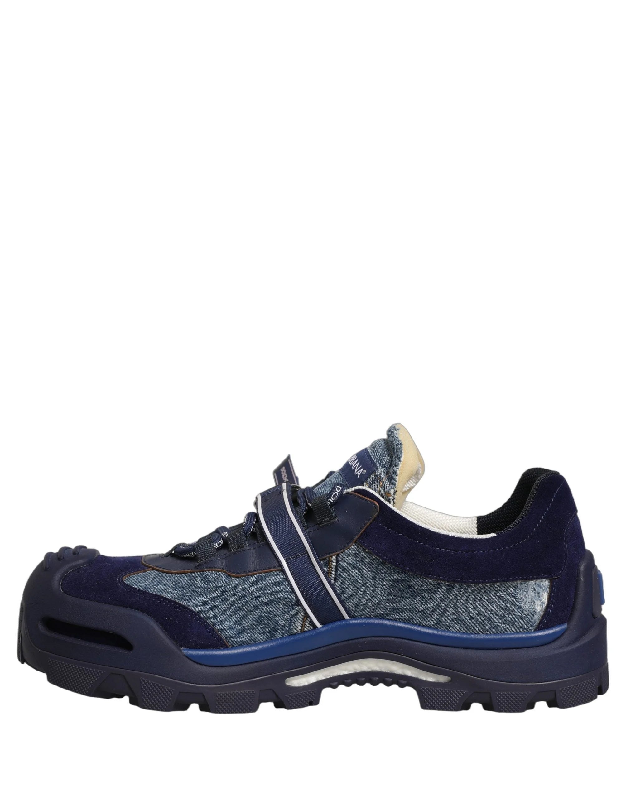 Dolce & Gabbana Blue Airmaster Panelled Low Top Denim Sneakers Shoes - EU44/US11