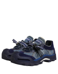 Dolce & Gabbana Blue Airmaster Panelled Low Top Denim Sneakers Shoes - EU44/US11