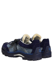 Dolce & Gabbana Blue Airmaster Panelled Low Top Denim Sneakers Shoes - EU44/US11