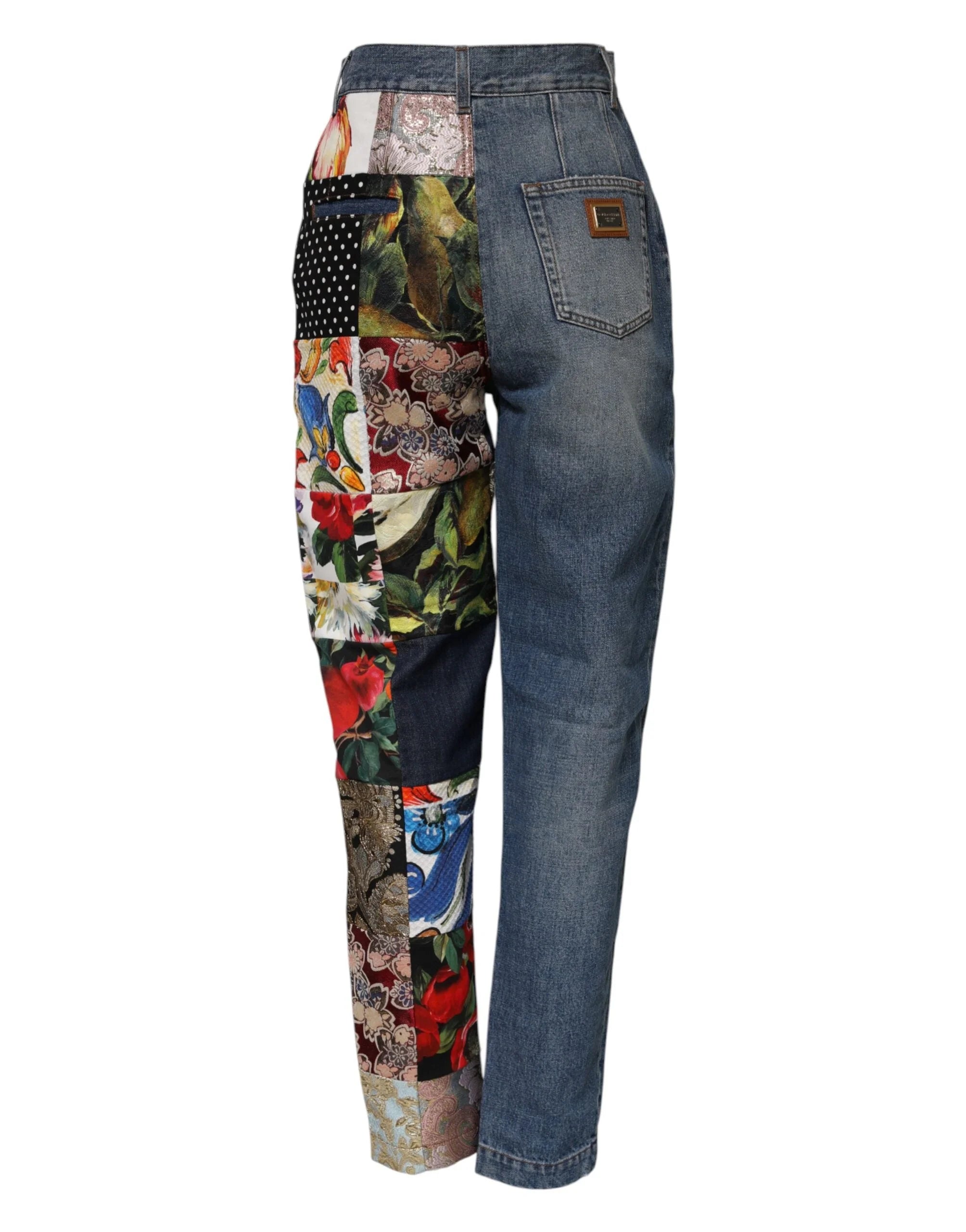 Dolce & Gabbana Blue AMBER Patchwork High Waist Denim Jeans - Jeans