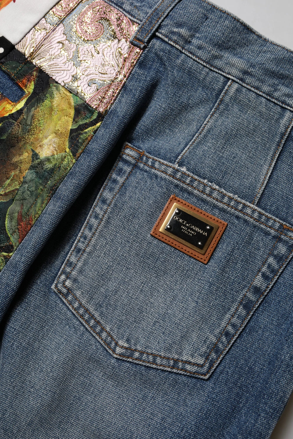 Dolce & Gabbana Blue AMBER Patchwork High Waist Denim Jeans - Jeans
