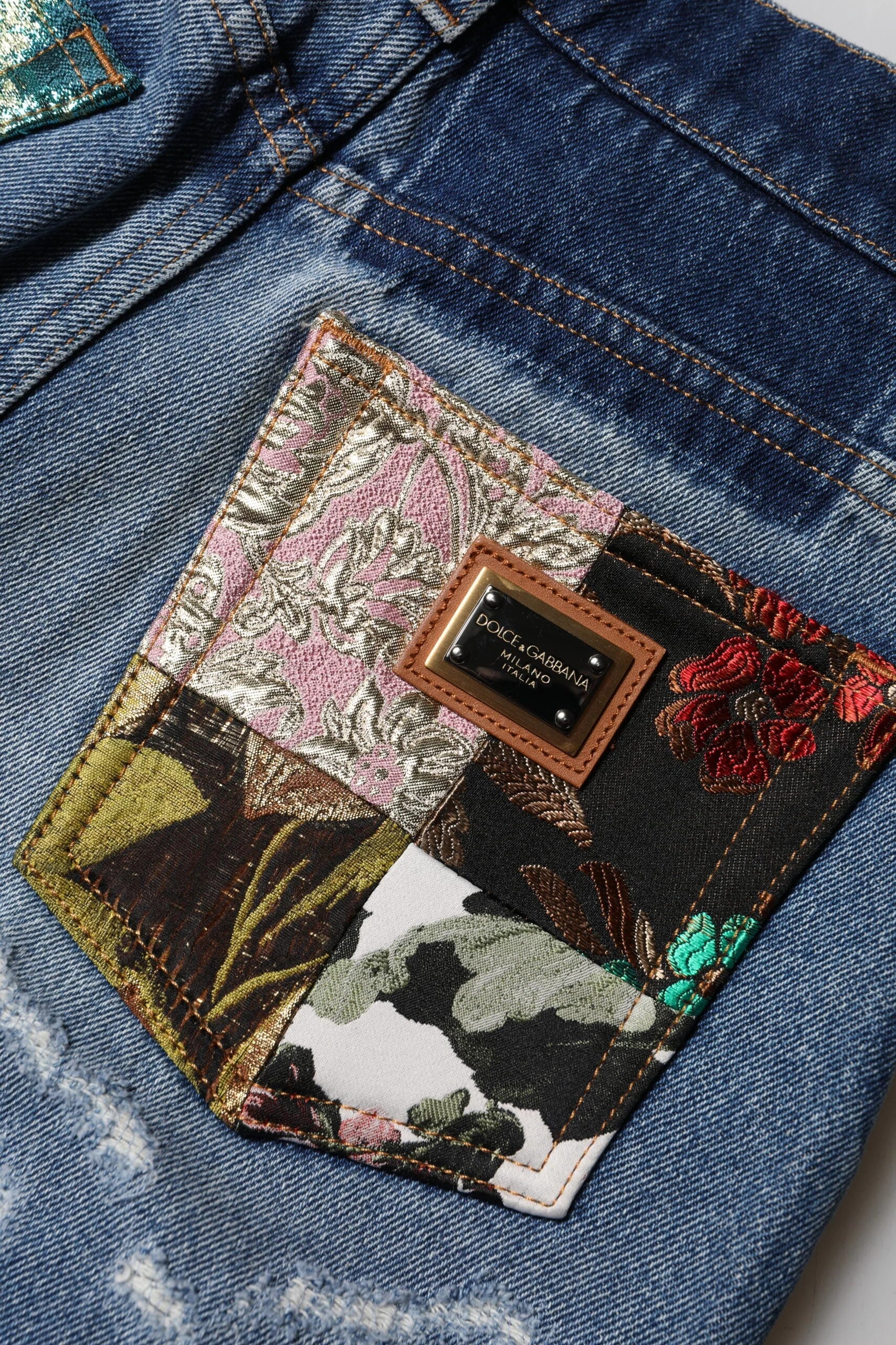 Dolce & Gabbana Blue AMBER Tattered High Waist Denim Jeans - IT40|S