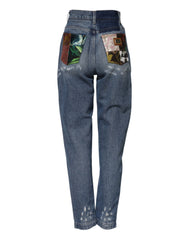 Dolce & Gabbana Blue AMBER Tattered High Waist Denim Jeans - IT40|S