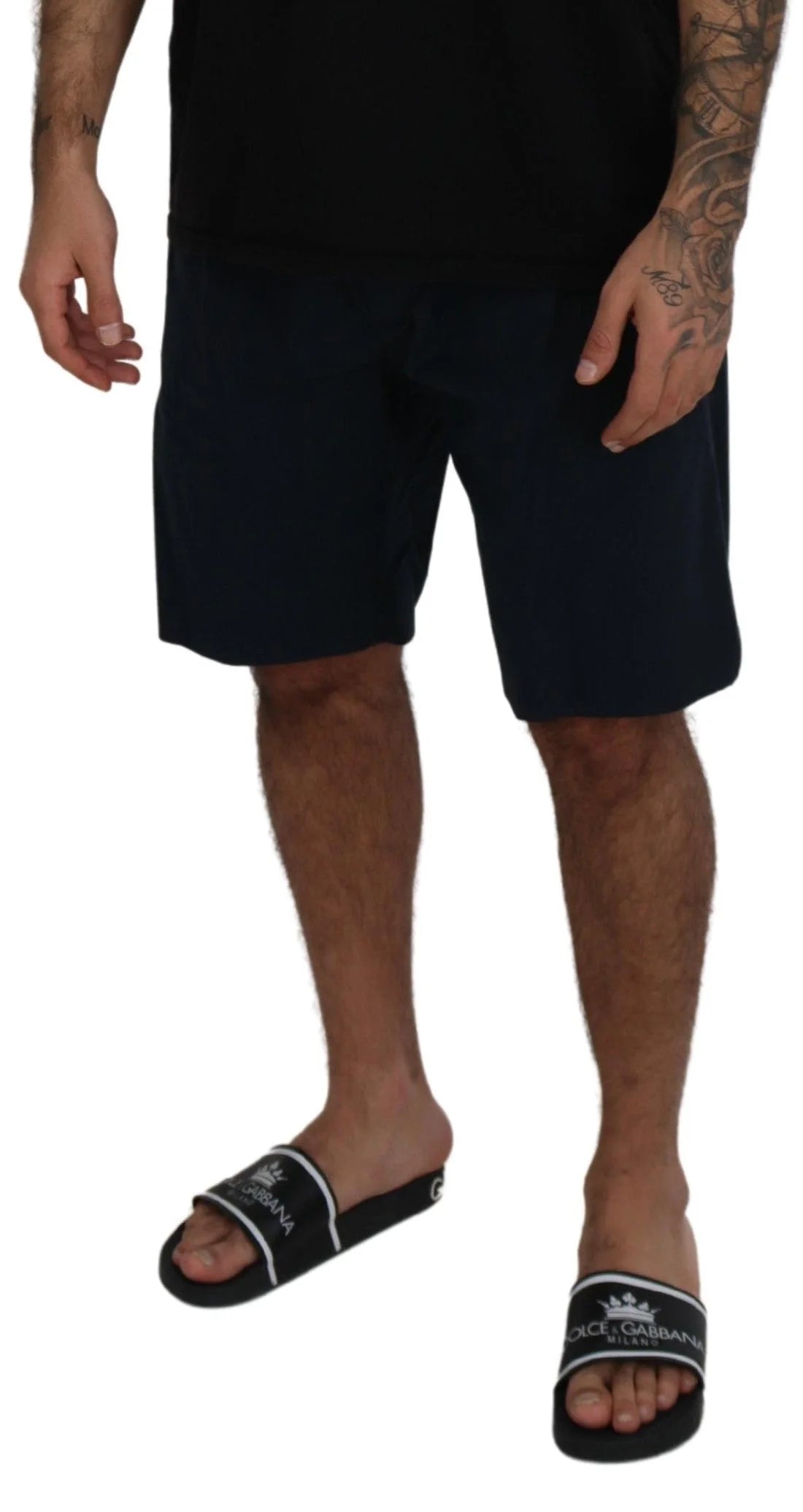 Dolce & Gabbana Blue Bermuda Mid Waist Casual Shorts - IT58 | XXL - Bermudas
